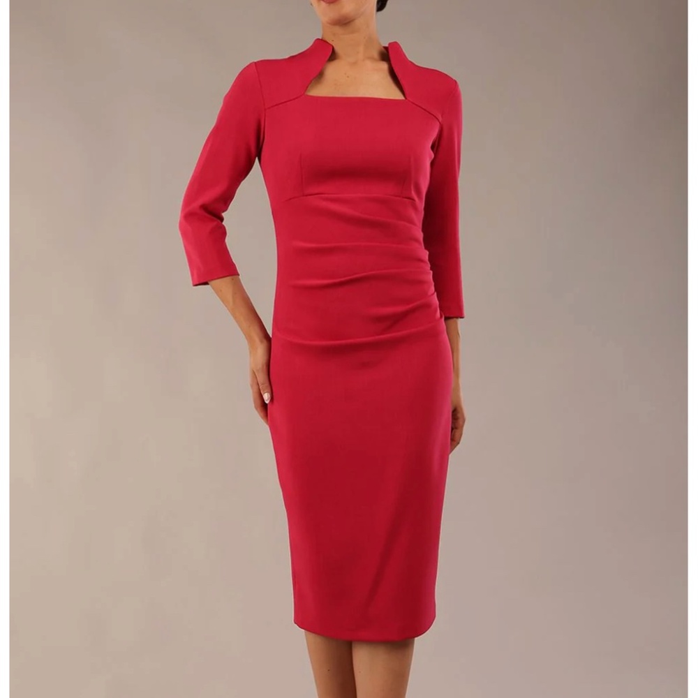 Nora Gardner Diva Catwalk Plaza Dress Size XL Scarlet Red High Collar NWT